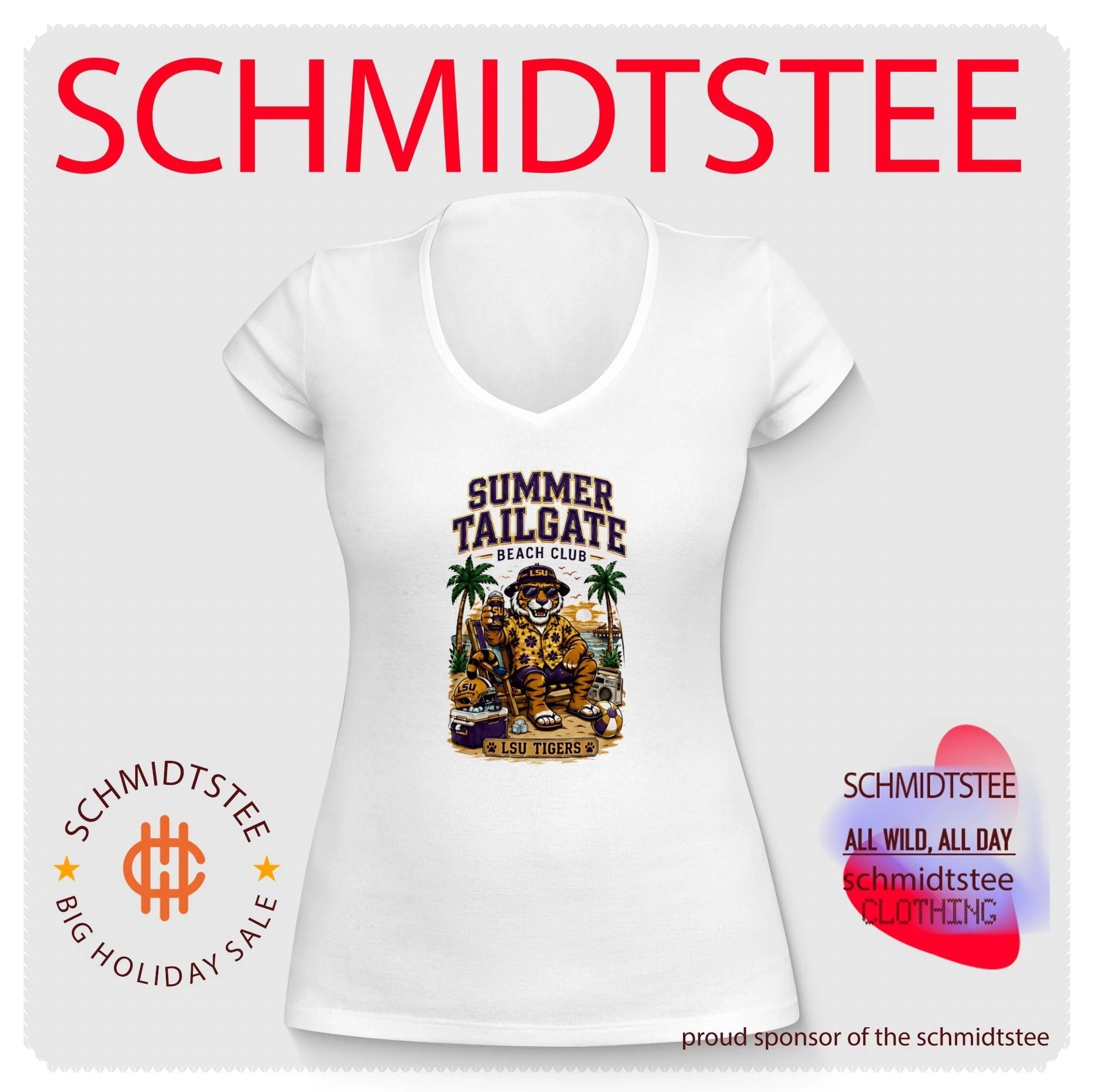 Lsu Tigers Summer Tailgate Beach Club mascot shirt