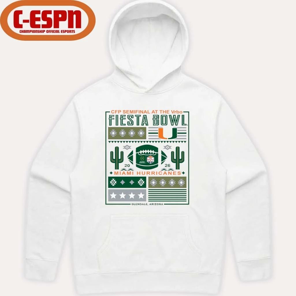 CFP Vrbo Fiesta Bowl 2026 Miami Hurricanes Retro Shirt