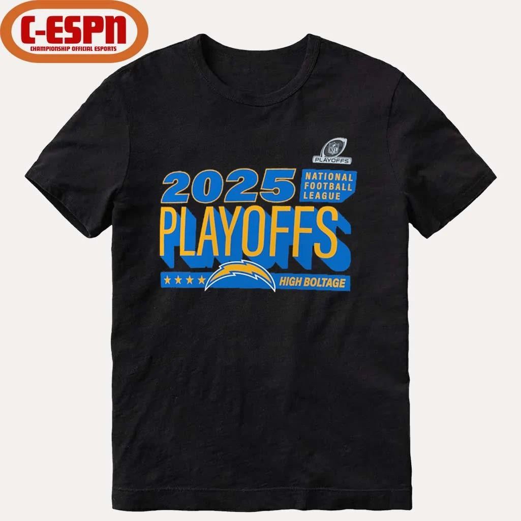 Los Angeles Chargers High Boltage 2025 NFL Playoffs Ready T-Shirt
