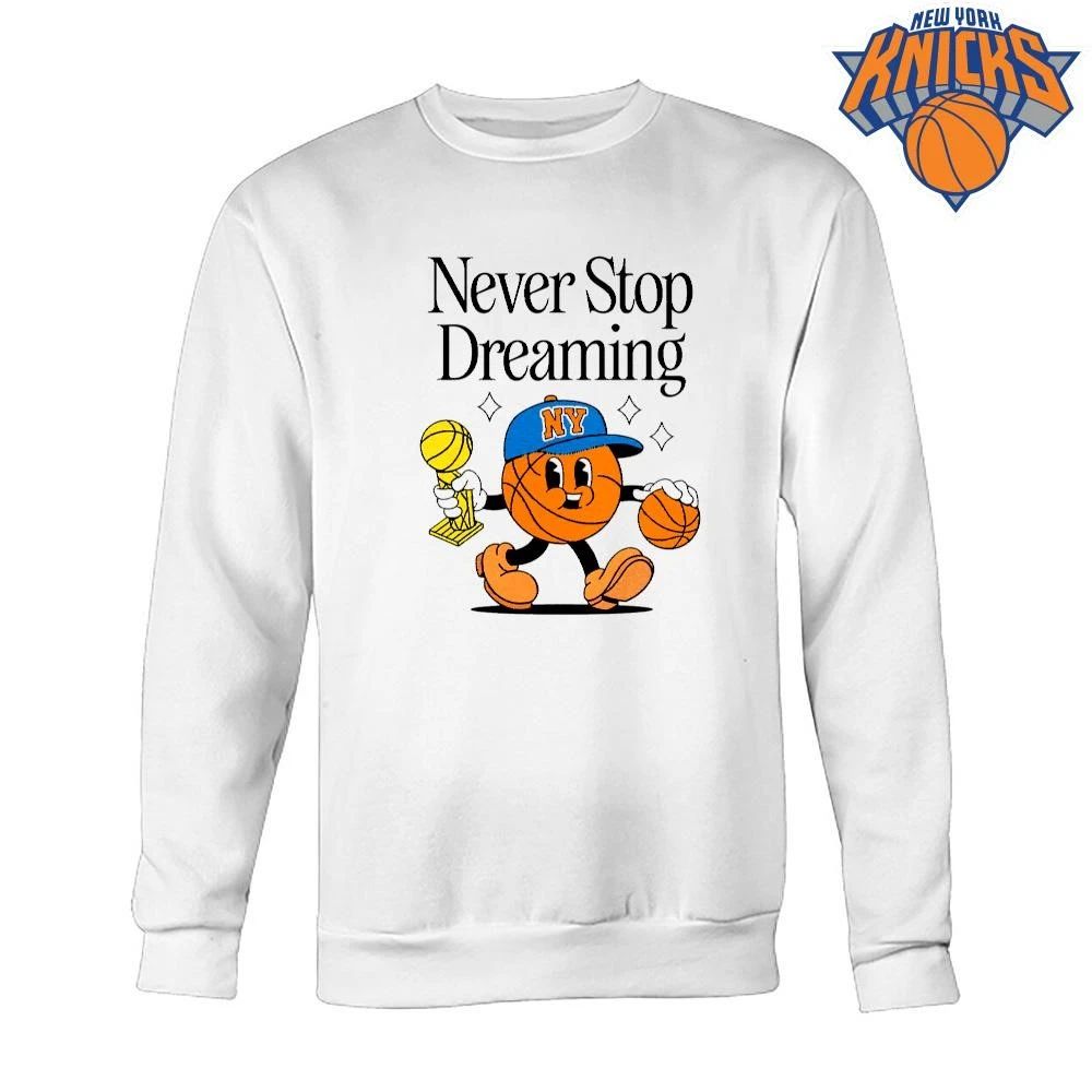 New York Knicks Champions NBA 2026 Never Stop Dreaming Basketball Cartoon Shirt