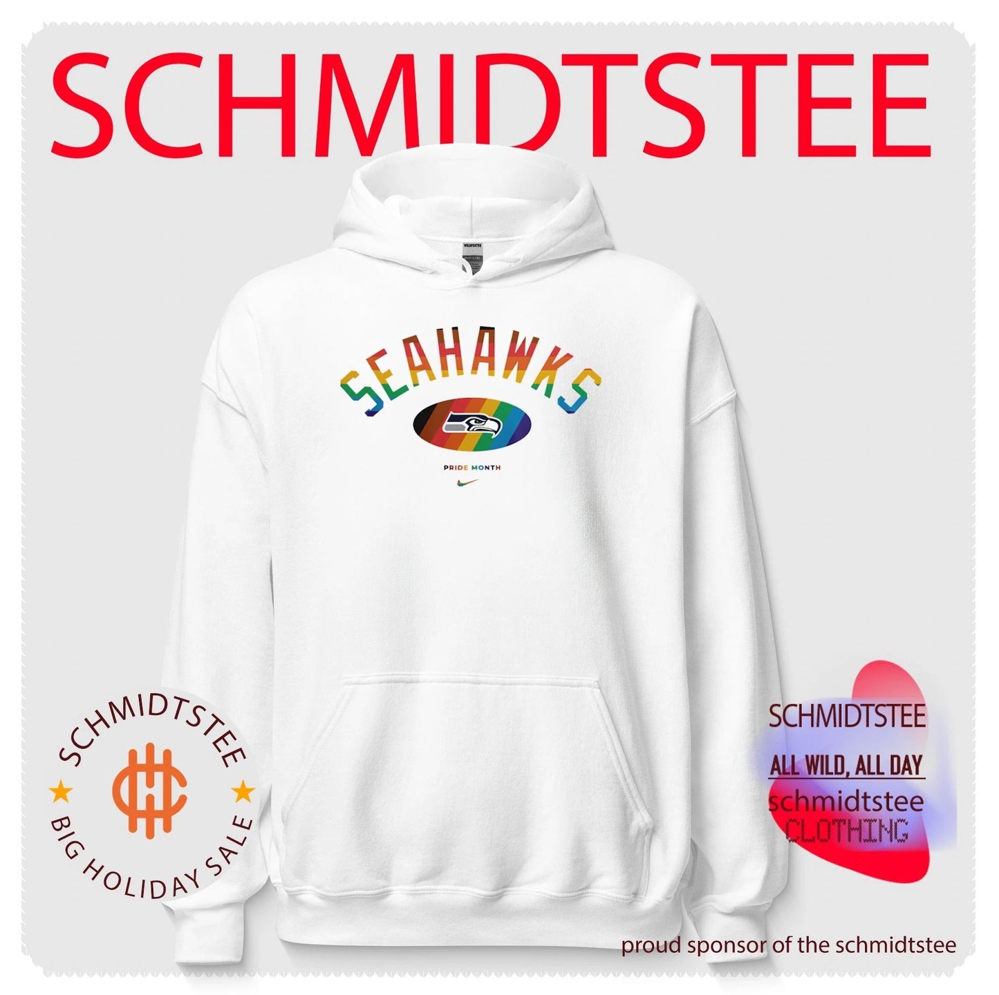 Seattle Seahawks Pride Month Rainbow logo shirt