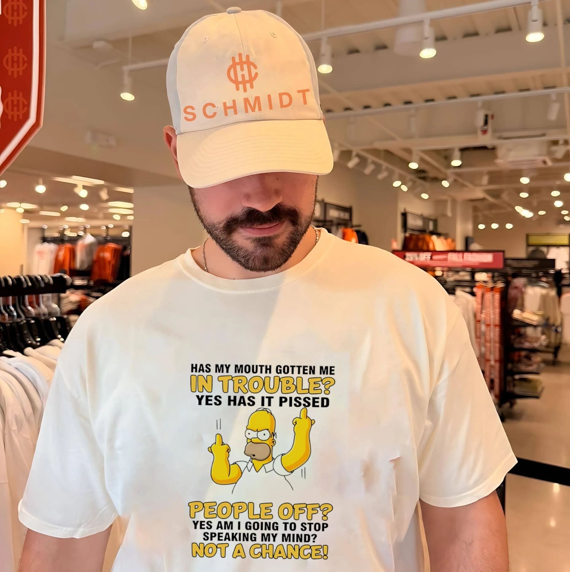 Has my mouth gotten me in trouble yes has it pissed people off Simpsons shirt