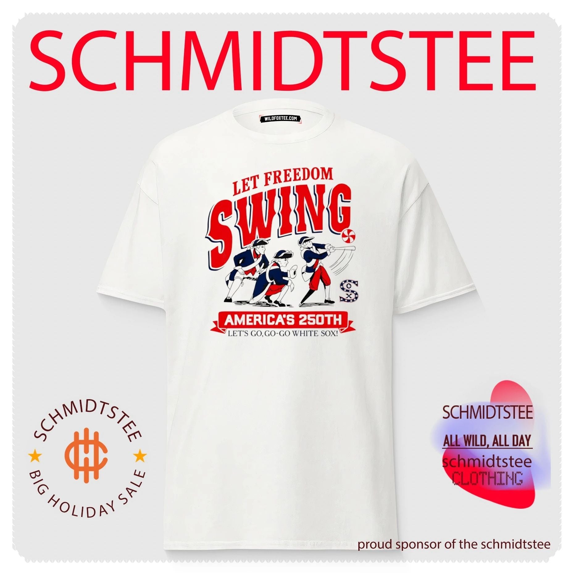 Let Freedom Swing Americas 250th White Sox Shirt
