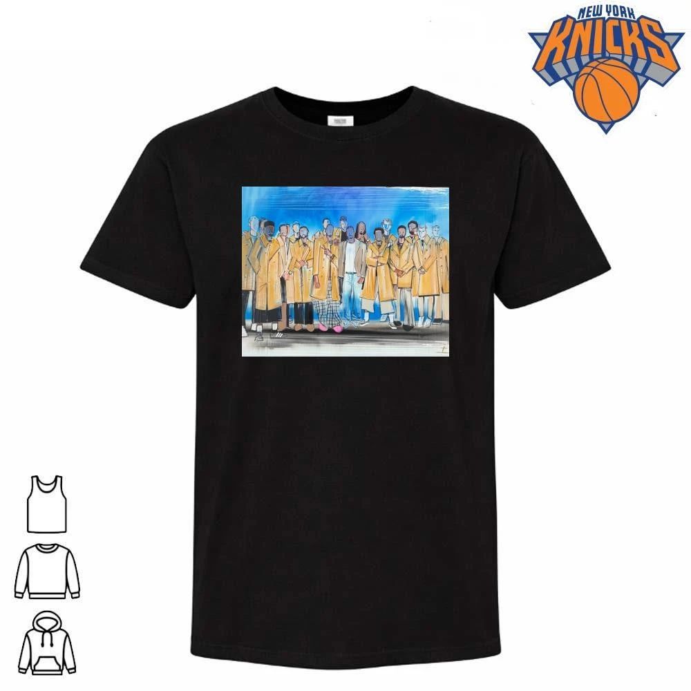 New York Knicks Team Coat Suit Fashion Painting Abstract Graphic Basketball NBA Finals 2026 Shirt
