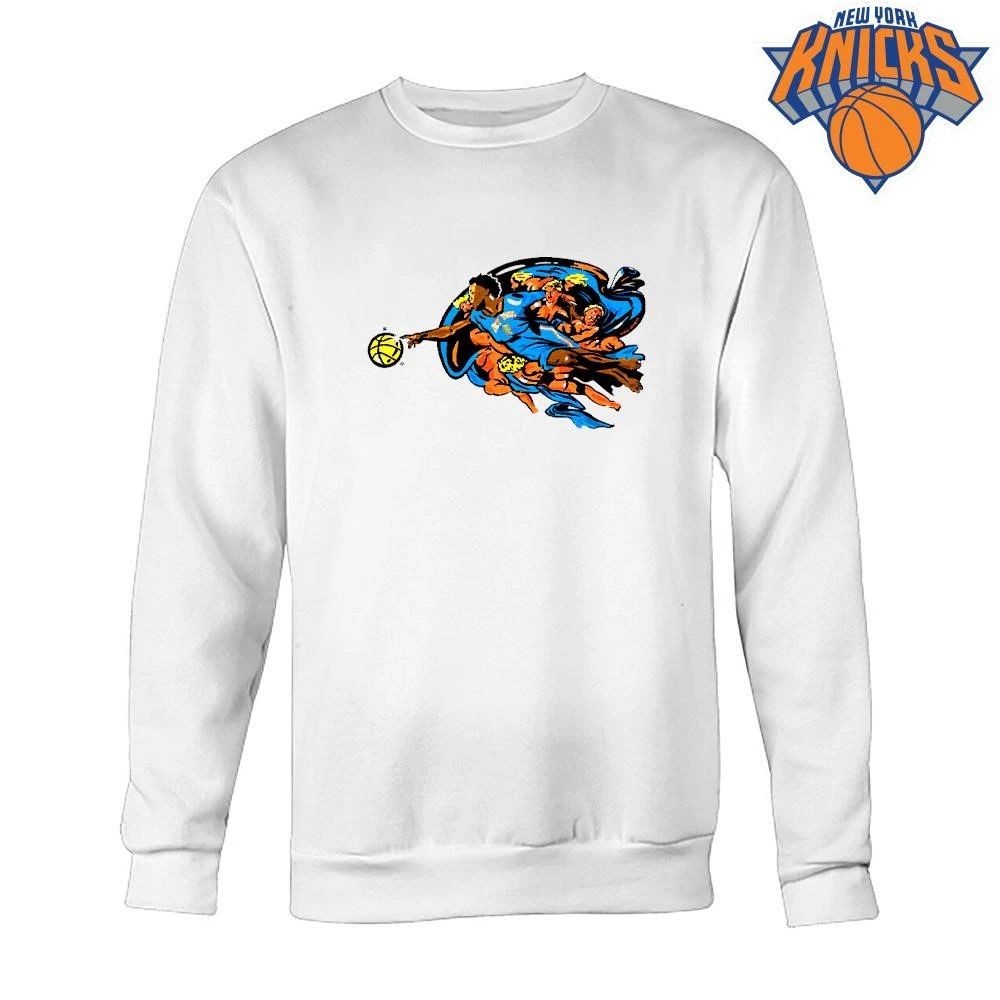 New York Knicks OG Anunoby Creation Of Adam Basketball Graphic Light Blue T Shirt
