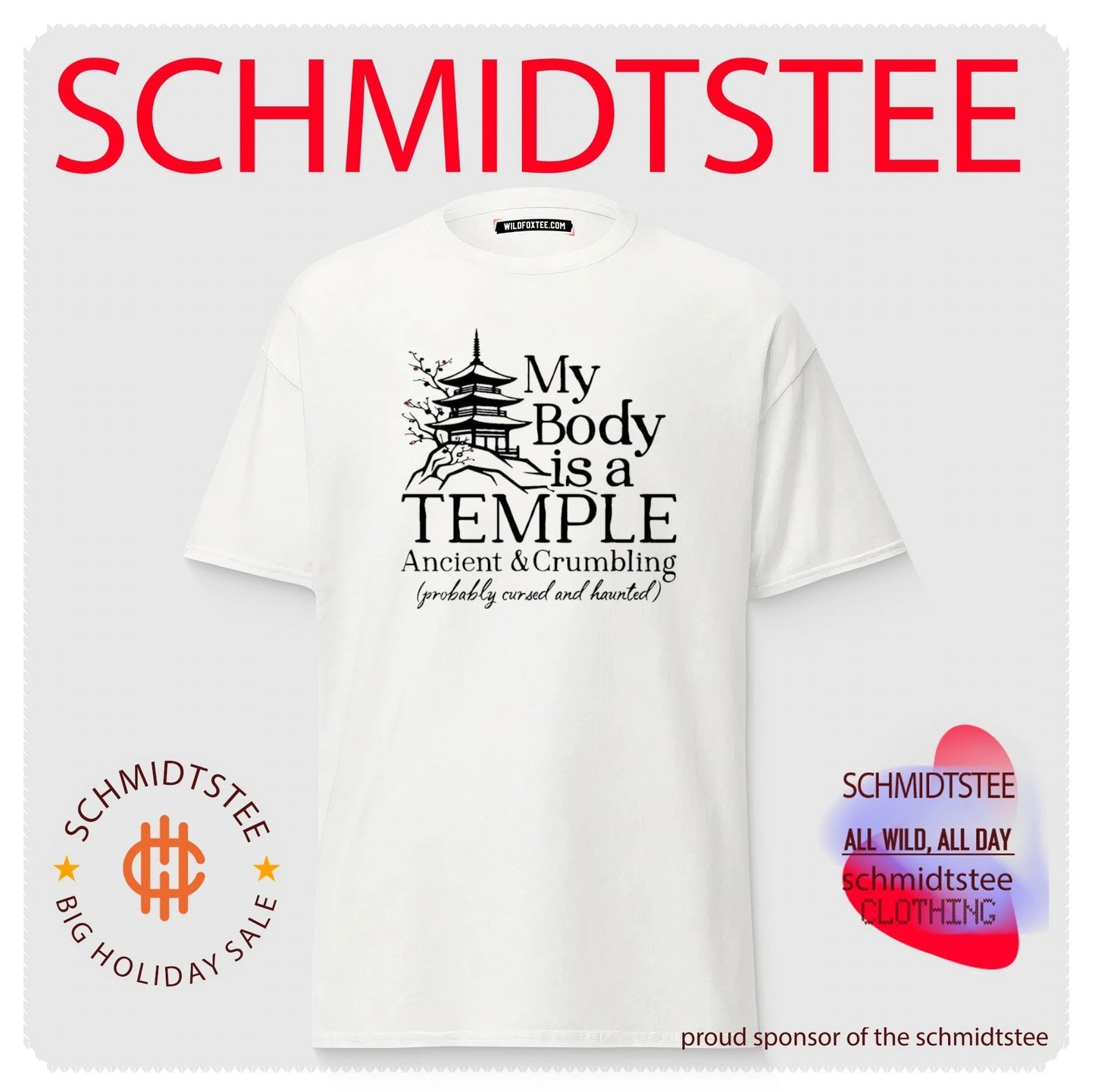 My body is a temple ancient and crumbling pagoda graphic shirt
