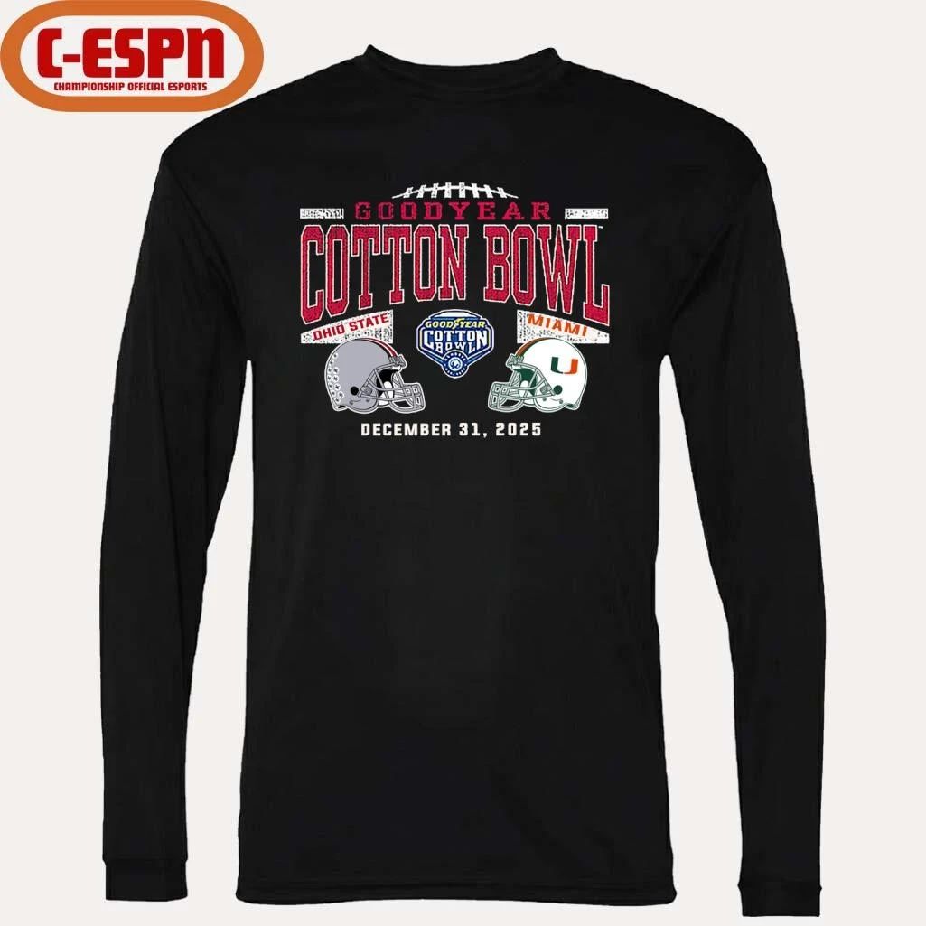 December 31 Miami Vs Ohio State 2025 Cotton Bowl Matchup T-Shirt