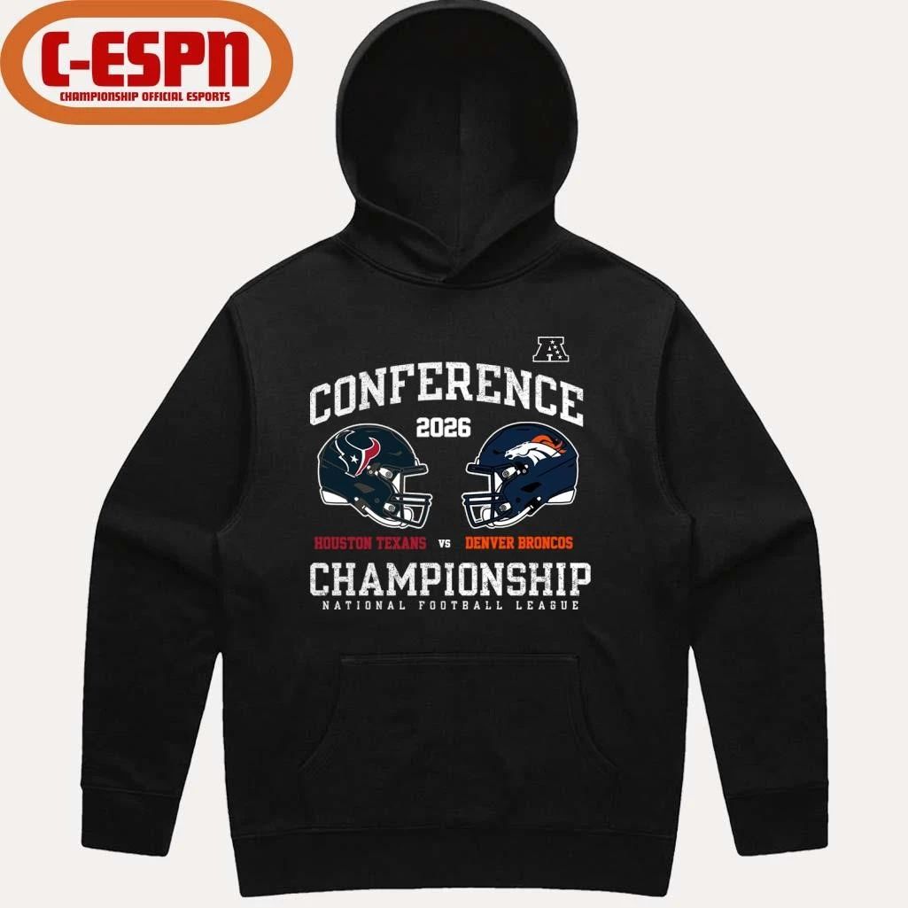 Houston Texans Vs Denver Broncos 2025-26 AFC Conference Championship Matchup T-Shirt