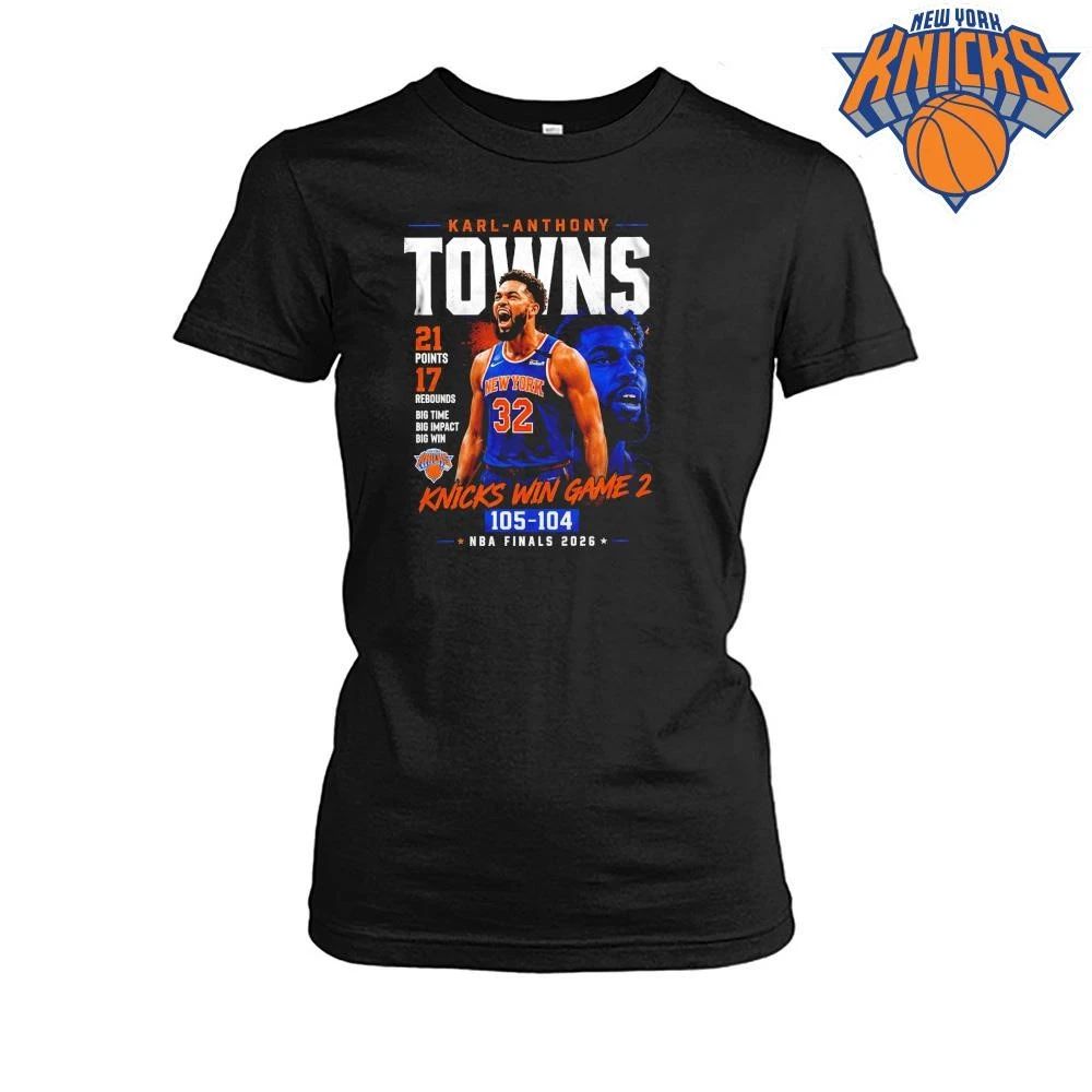 New York Knicks Karl Anthony Towns Game 2 Win Vintage Graphic NBA Finals 2026 Shirt