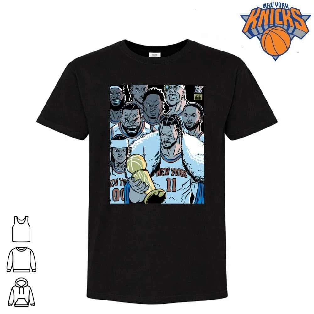 New York Knicks Jalen Brunson Larry O’Brien Trophy Comic Anime Bocker Back Pages Lucky Mong NBA Finals 2026 Shirt