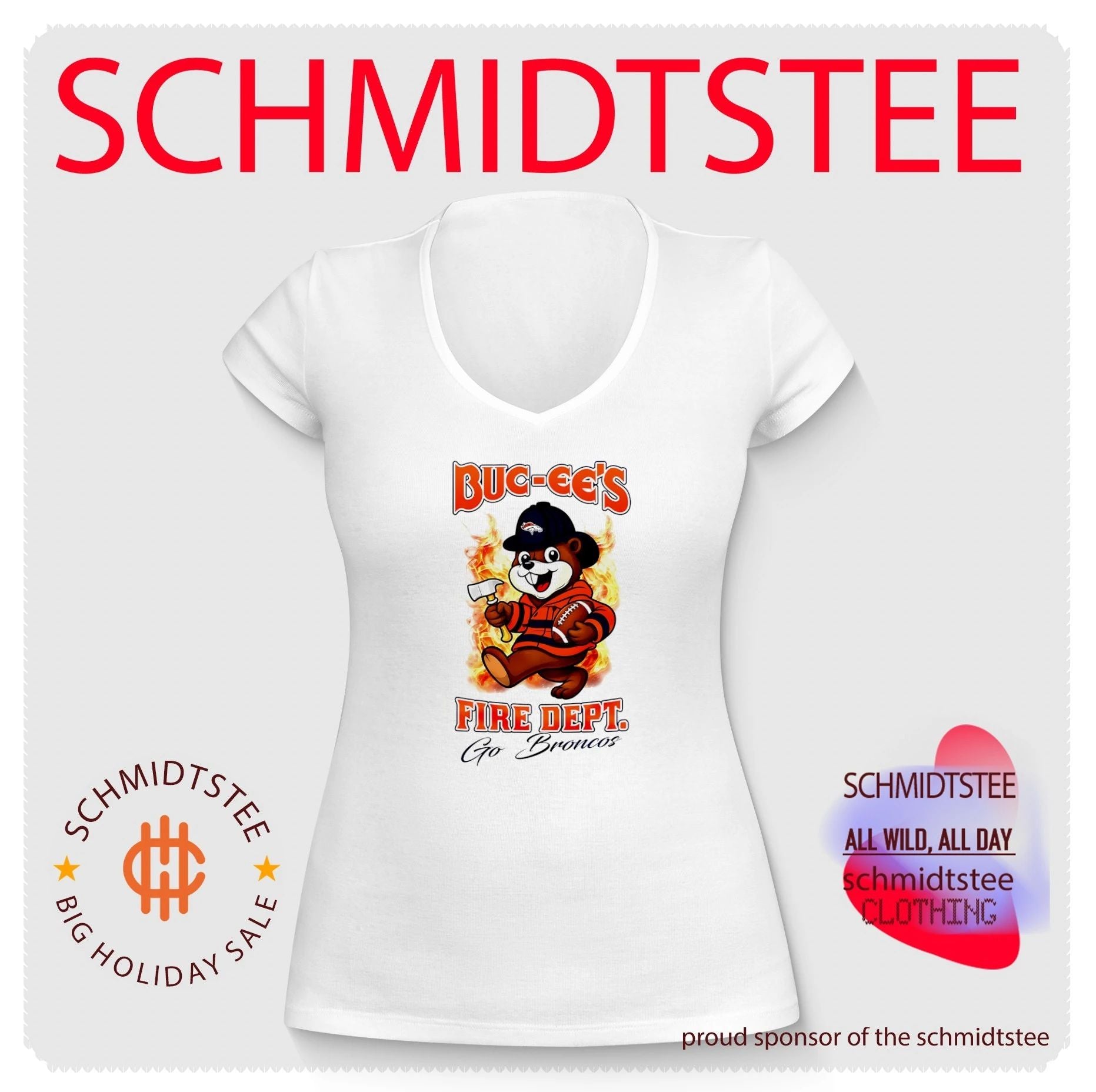 Denver Broncos Buc-Ee’s Fire Dept go Bears Firefighter Strong shirt