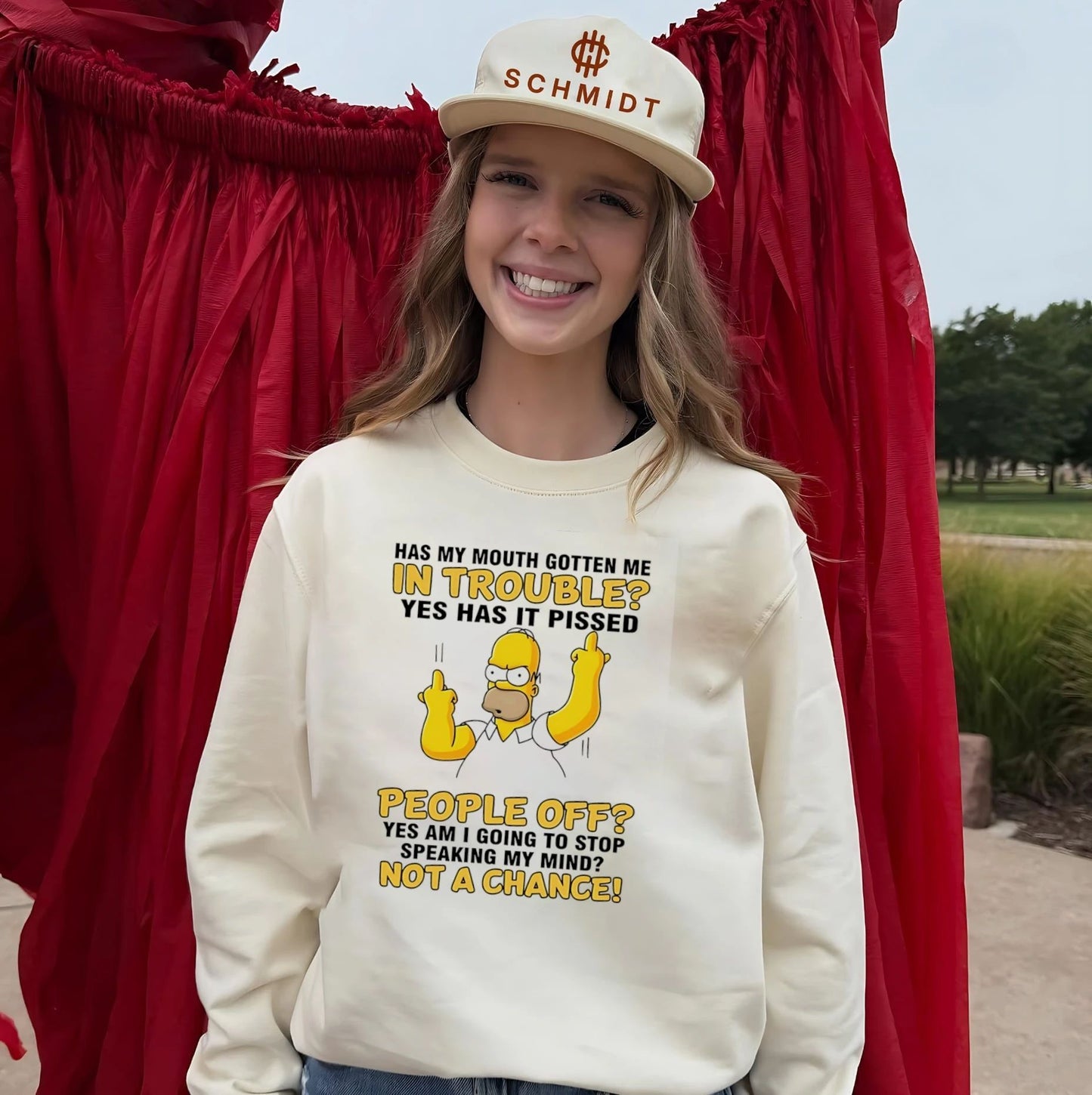 Has my mouth gotten me in trouble yes has it pissed people off Simpsons shirt