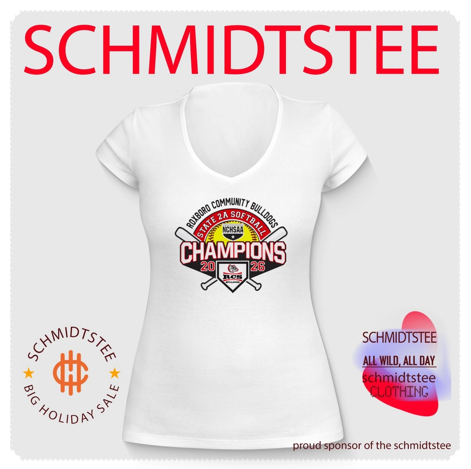 Roxboro Community Bulldogs 2026 NCHSAA State 5A Softball Champions shirt