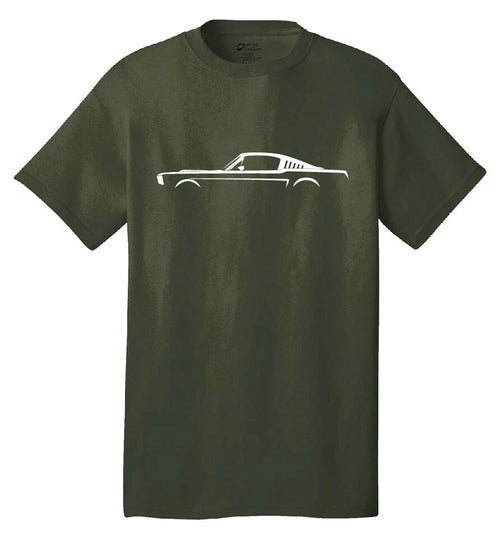 1965-66 Ford Mustang Silhouette Muscle Cars Racing Fastback 302 Tee (1)