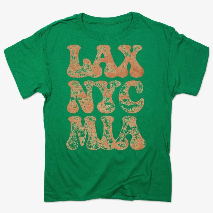 LAX NYC MIA Bold Retro Typography