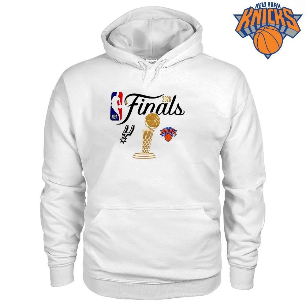 New York Knicks vs San Antonio Spurs Larry O Brien Trophy Basketball Championship NBA Finals 2026 Shirt