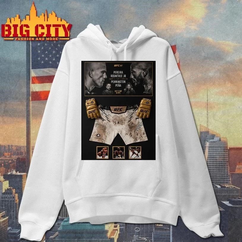 Original Khalil Rountree Jr Showcases Shorts And Gold Gloves Iconic UFC 307 War Poster Shirt