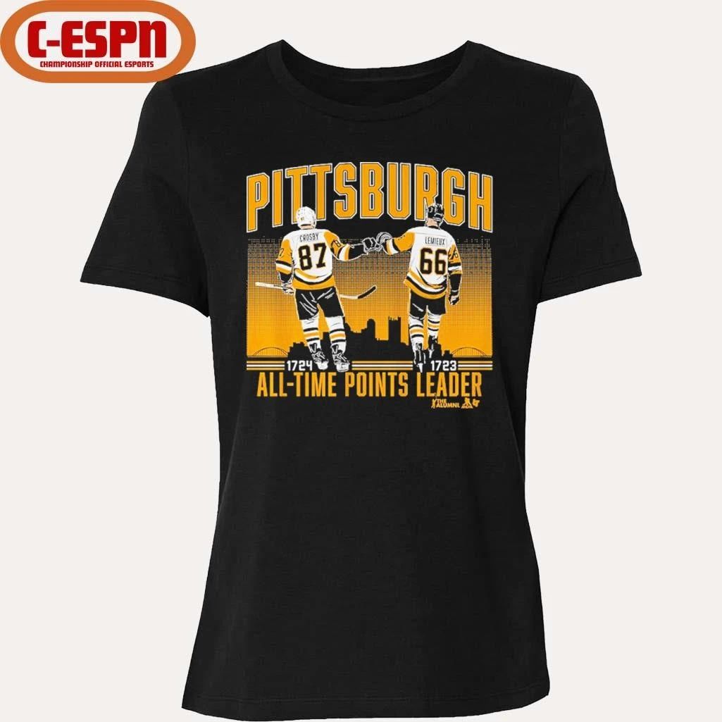 Sidney Crosby and Mario Lemieux Pittsburgh All-Time Points Leader shirt