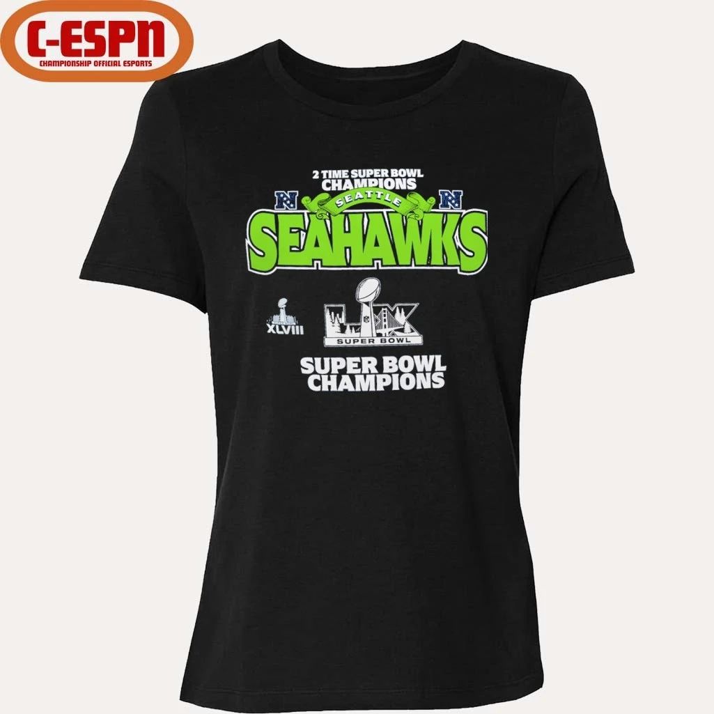 Seattle Seahawks 2-Time Super Bowl Champions Primetime T-Shirt