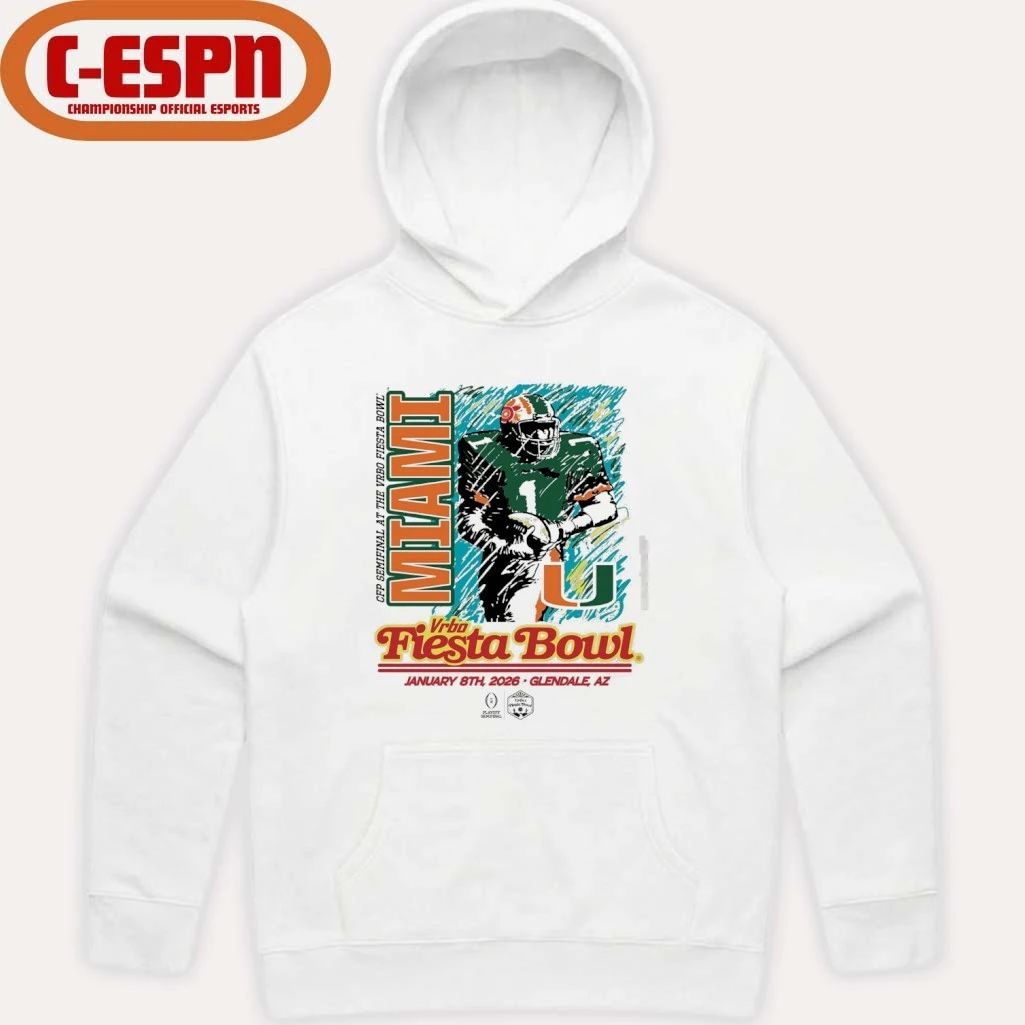 2026 Vrbo Fiesta Bowl Miami Hurricanes CFP Semifinal Breakaway Blur T-Shirt