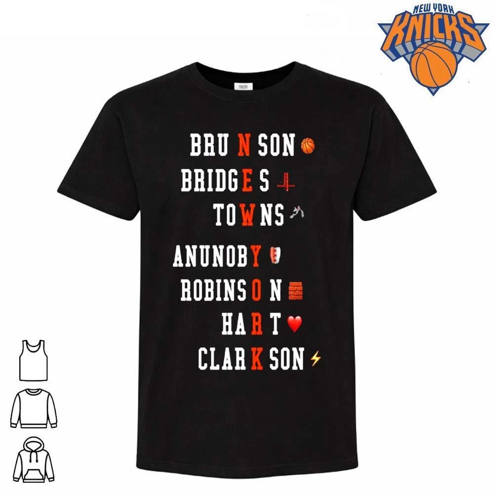 New York Knicks Roster Names Acrostic 2026 NBA Finals Shirt