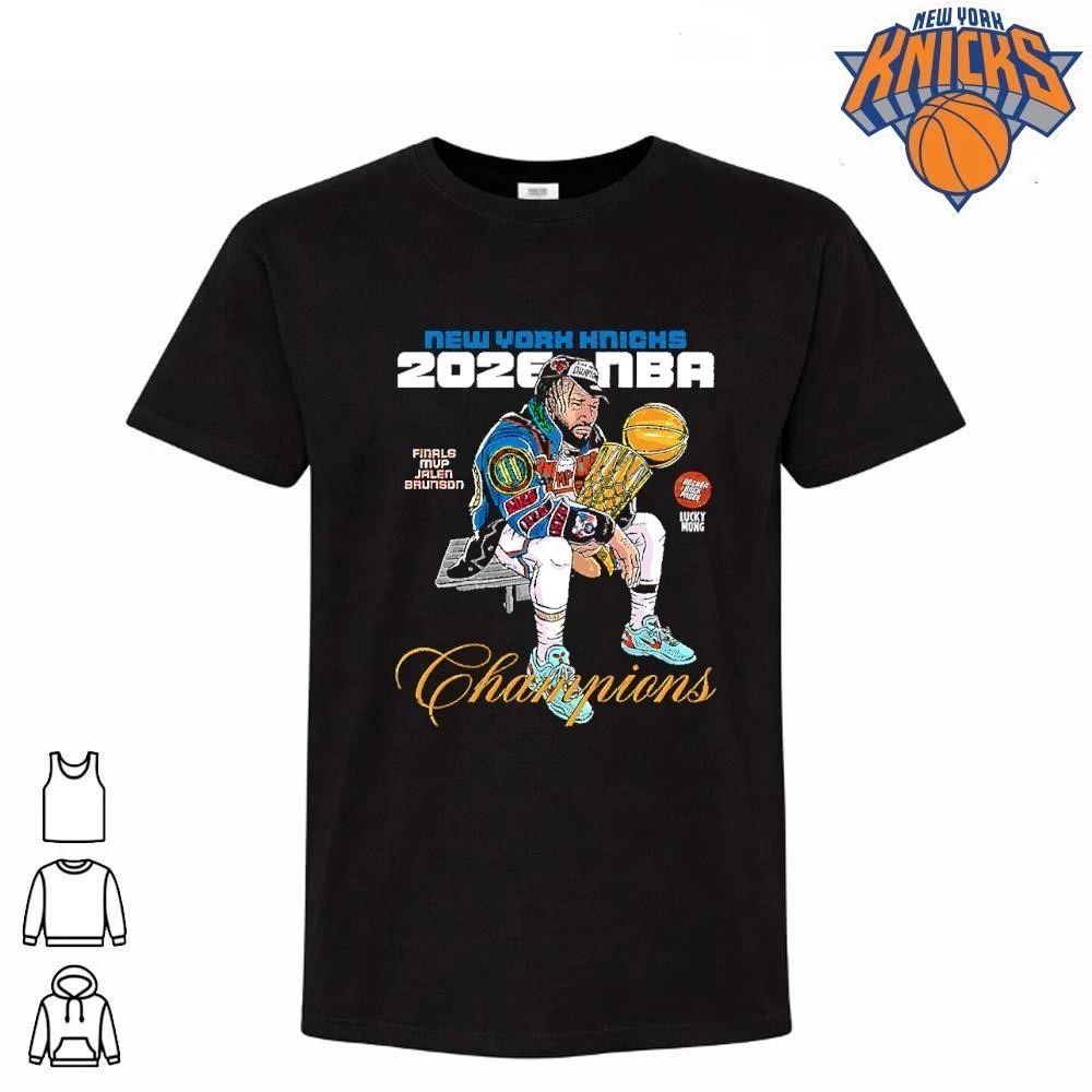 New York Knicks Champions NBA 2026 Jalen Brunson Finals MVP Bootleg Graphic Shirt