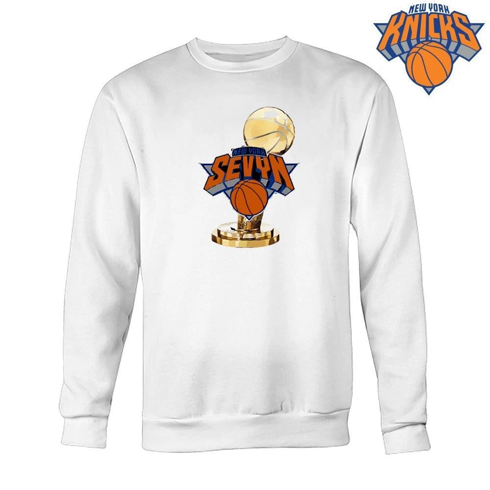 New York Knicks Sevyn Larry O Brien Trophy White Shirt
