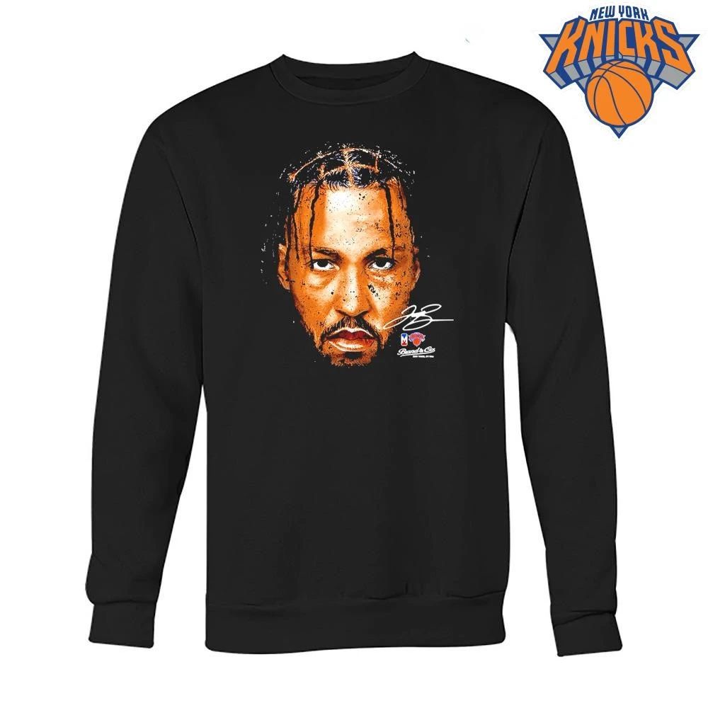 Original New York Knicks Jalen Brunson Close Up Face Portrait Signature Brand Champions Black Graphic NBA Finals 2026 Shirt