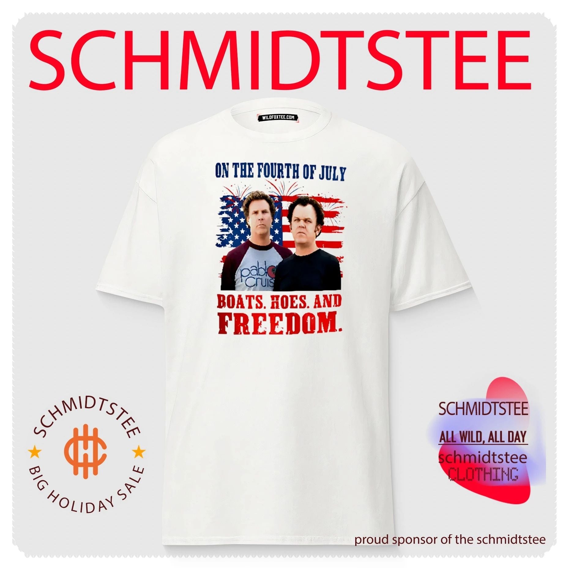 Boats Hoes And Freedom Funny Step Brothers 4th of July shirt
