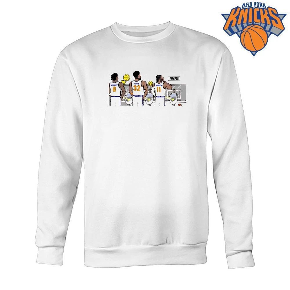 New York Knicks Champions NBA 2026 Jalen Brunson Karl Anthony Towns FMVP Urinal Peeing Meme Shirt