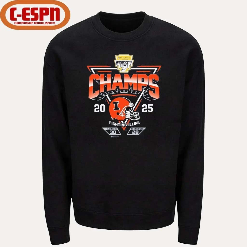 2025 Transperfect Music City Bowl Illinois Champs Score Shirt