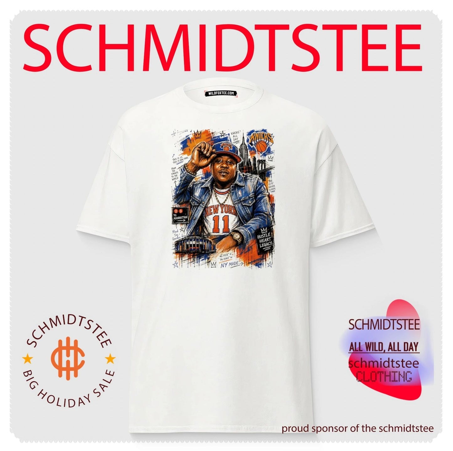New York Knicks hustle heart legacy graffiti style illustration shirt