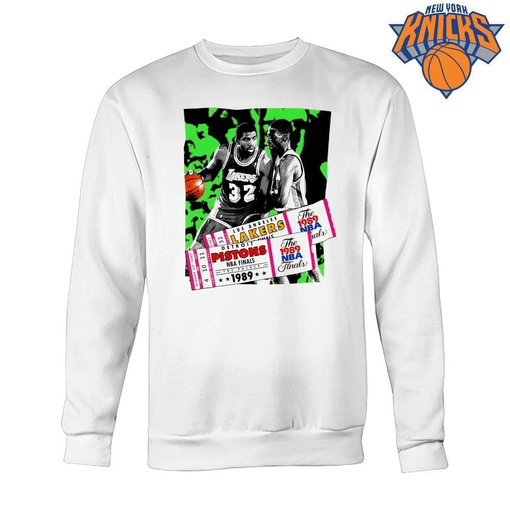Los Angeles Lakers vs Detroit Pistons 1989 NBA Historic Finals Mitchell & Ness Tickets Shirt