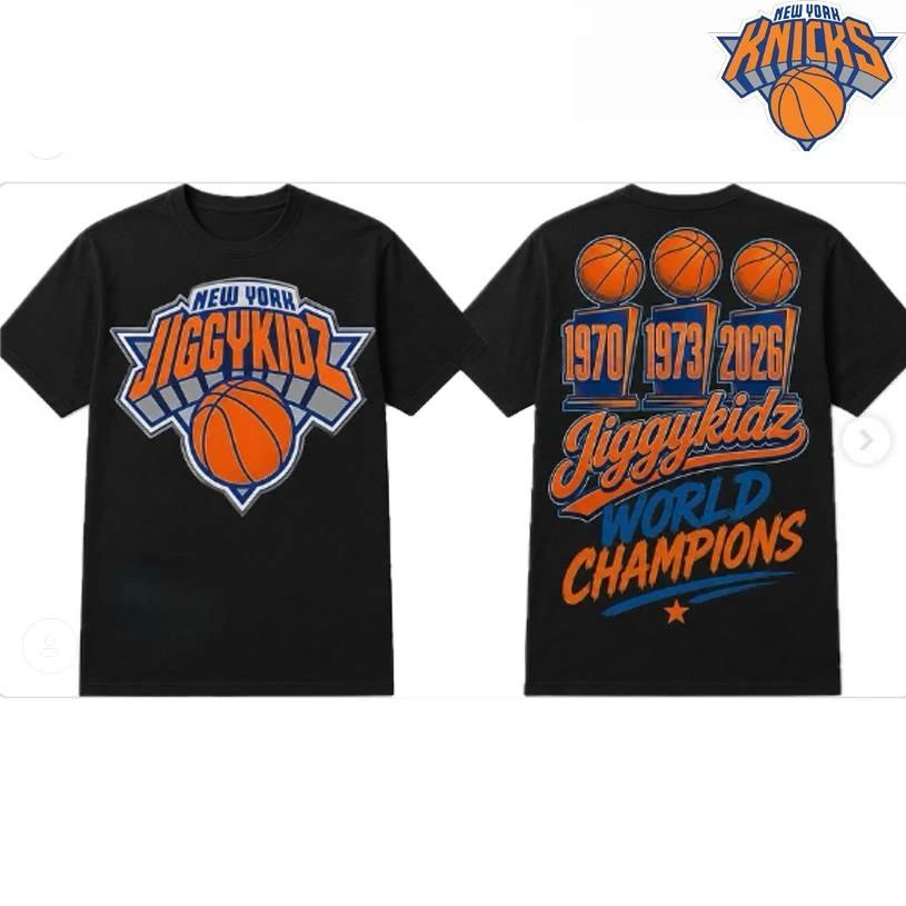 New York Knicks Champions NBA 2026 Jiggykidz World Champions 1970 1973 2026 Two Sided Shirt