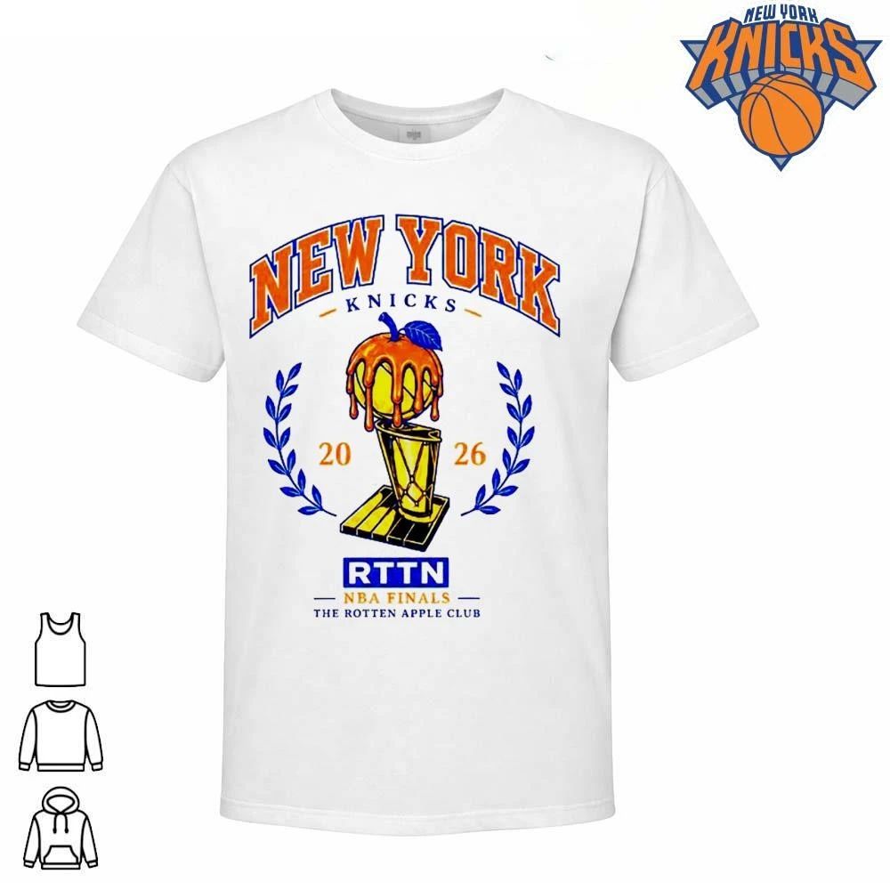 New York Knicks RTTN The Rotten Apple Club Larry O Brien Trophy Cream Graphic NBA Finals 2026 Shirt