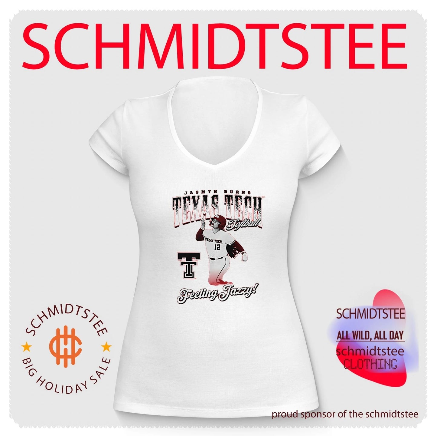 Texas Tech Jasmyn Burns Softball Feeling Jazzy portrait shirt