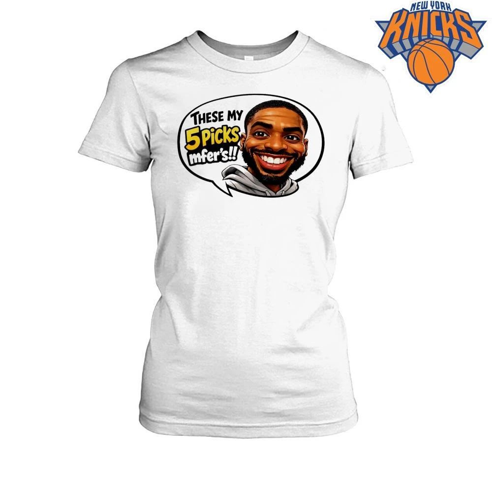 Mikal Bridges These My 5 Picks Meme Cartoon New York Knicks NBA Finals 2026 Shirt