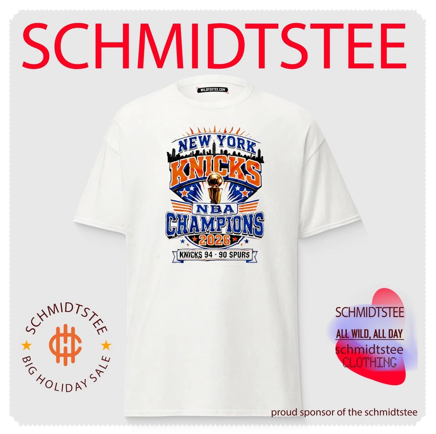 New York Knicks NBA Champions 2026 Beat Spurs 94 90 Trophy Shirt