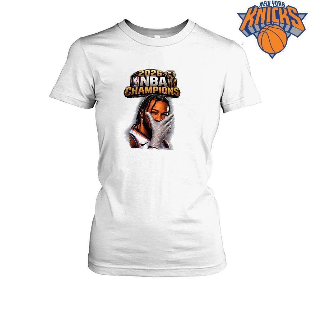 Jalen Brunson 2026 NBA Champions New York Knicks Shhh Celebration Bootleg Rap Tee Shirt