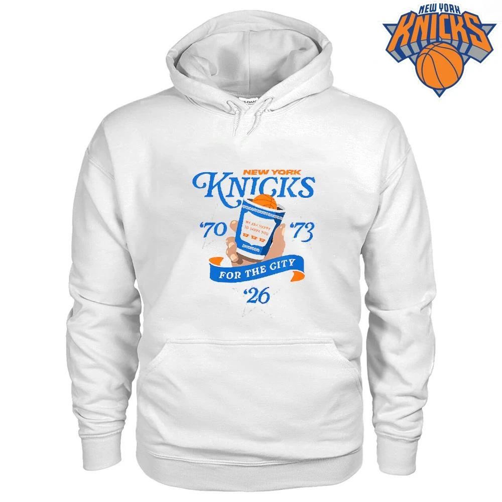 New York Knicks Champions NBA 2026 For The City NY Coffee Cup Graphic Tee Shirt