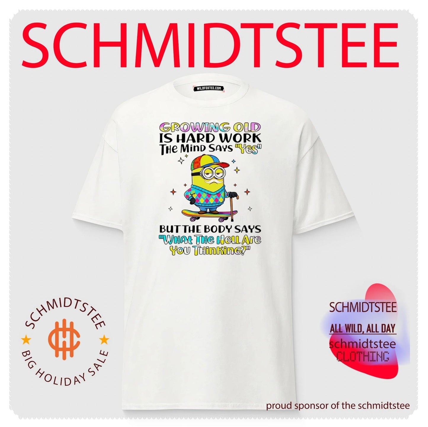 Growing old is hard work the mind says yes but the body says what the heilate you thinking Minion shirt