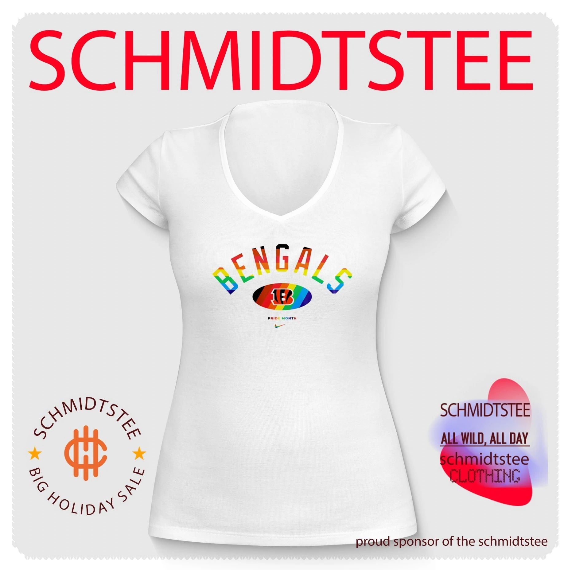 Cincinnati Bengals Pride Month Rainbow logo shirt