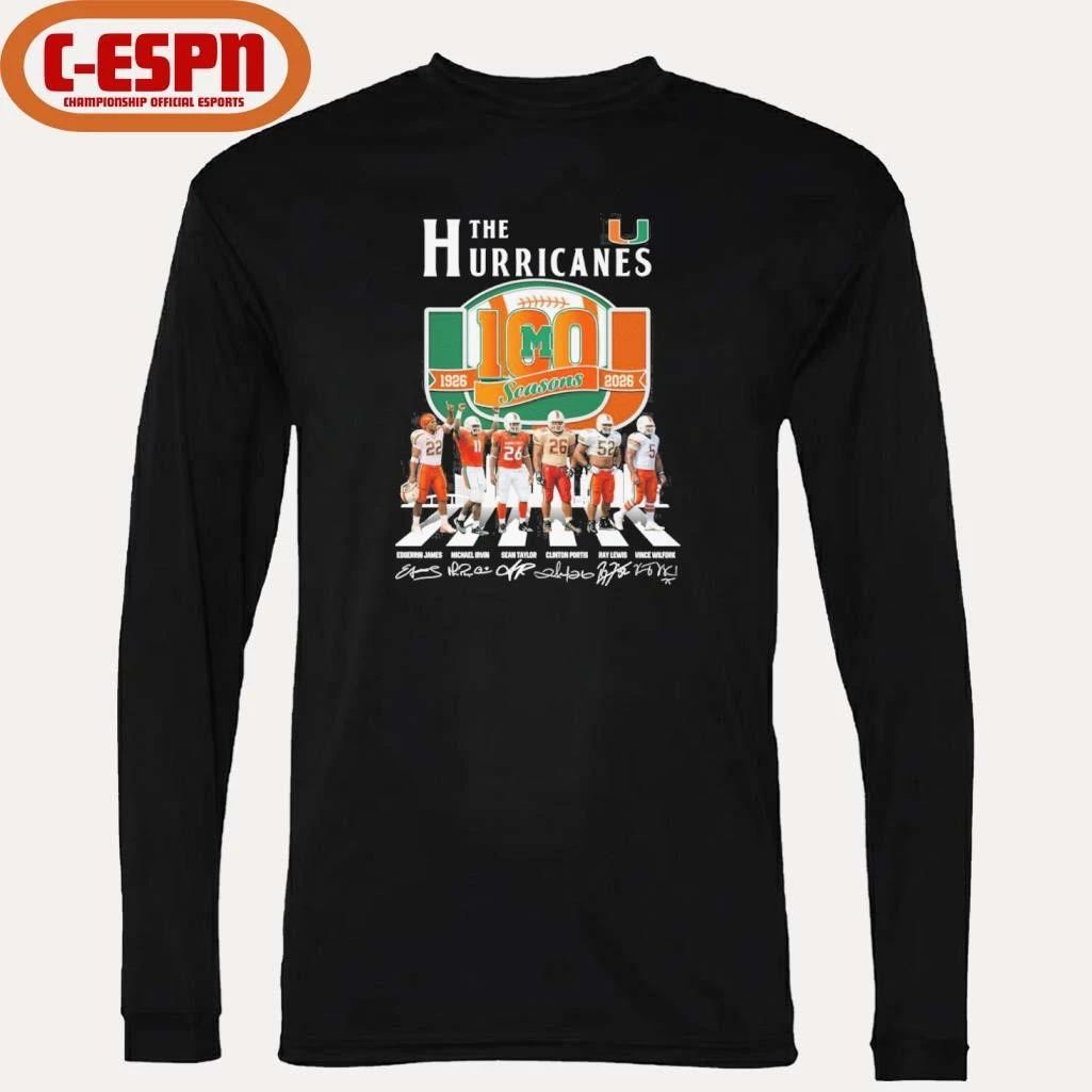 The Miami Hurricanes Abbey Road 100 Seasons 1926-2026 Shirt