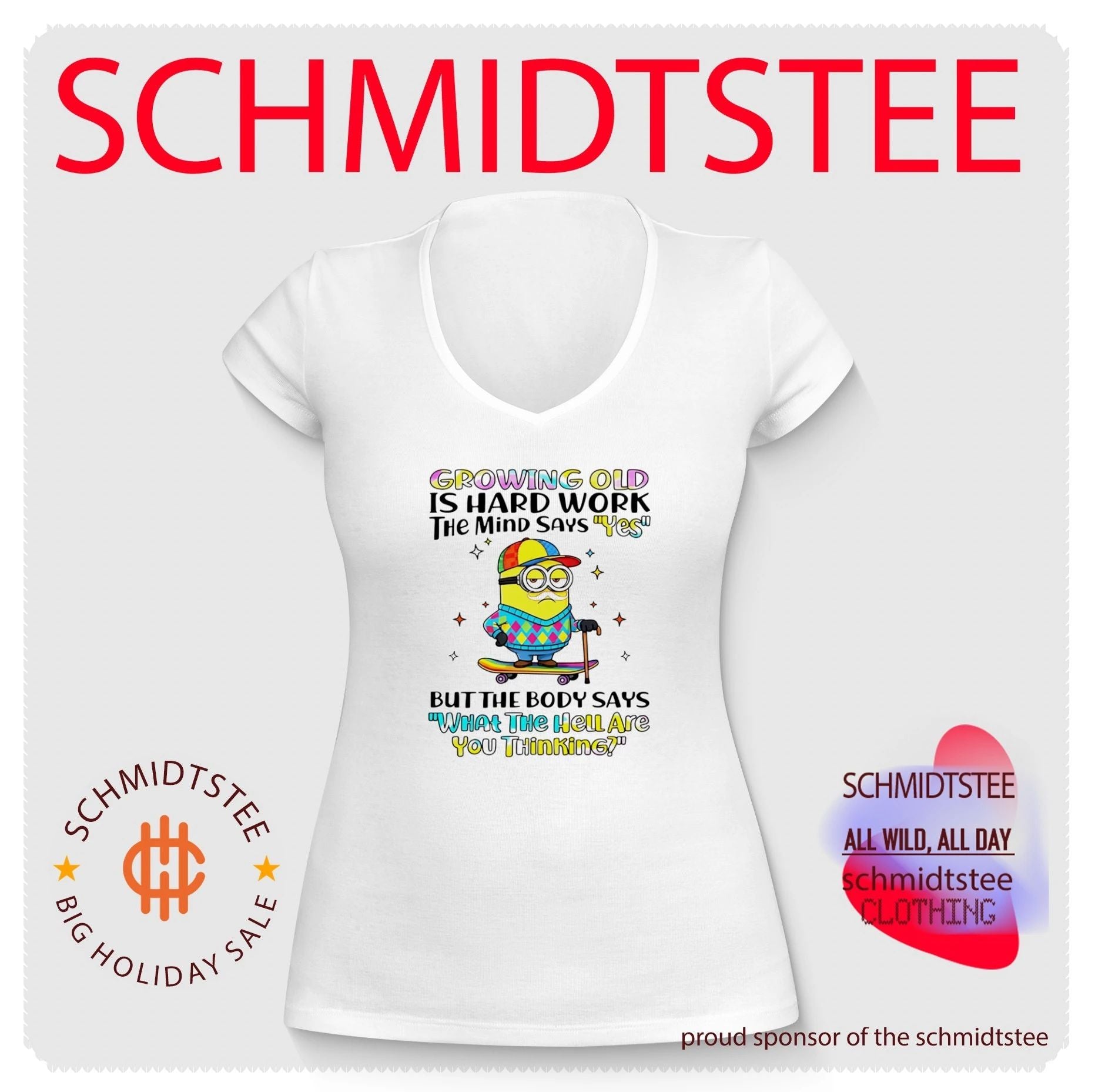 Growing old is hard work the mind says yes but the body says what the heilate you thinking Minion shirt