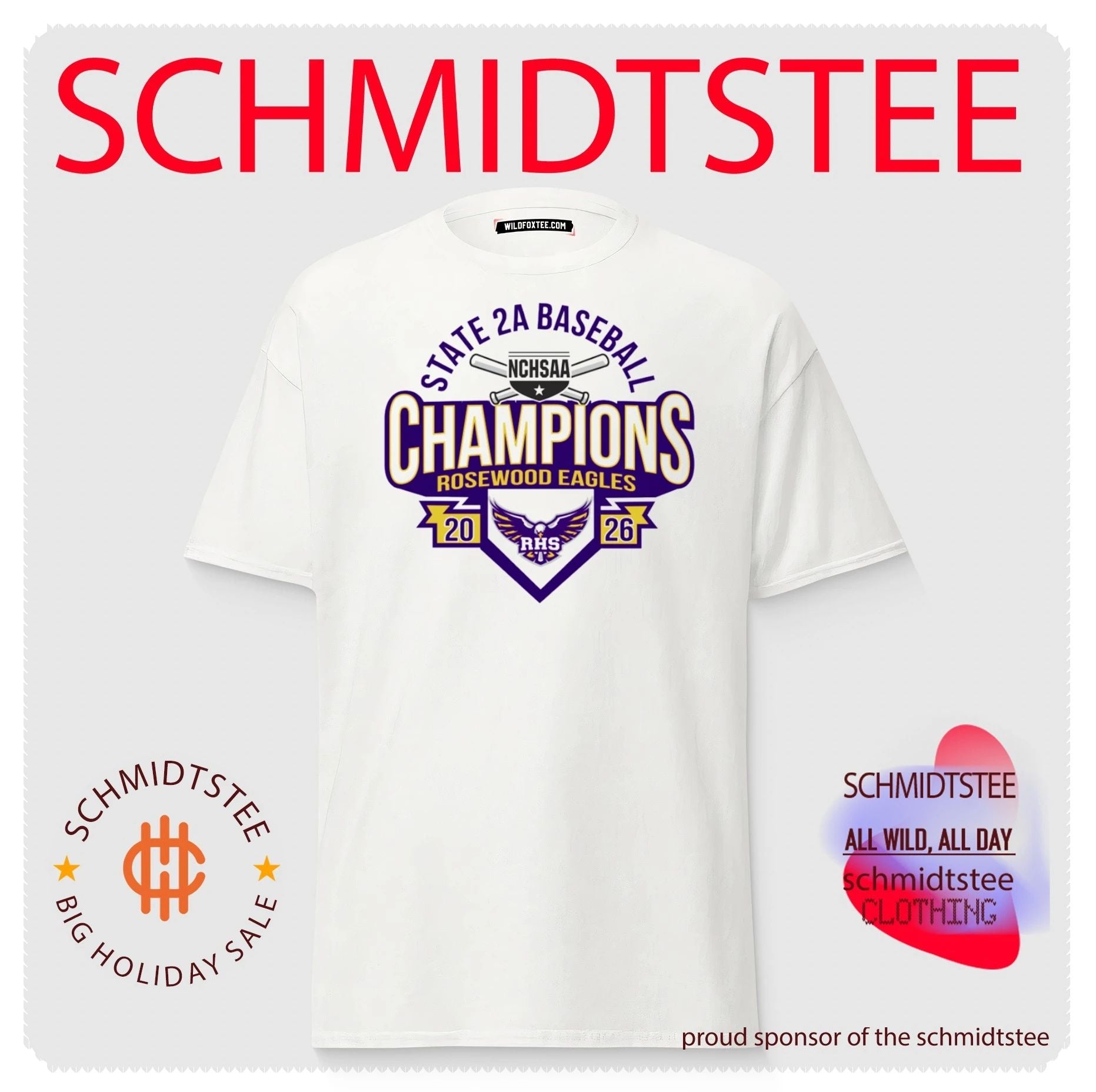 Rosewood Eagles 2026 NCHSAA State 2A Baseball Champions shirt