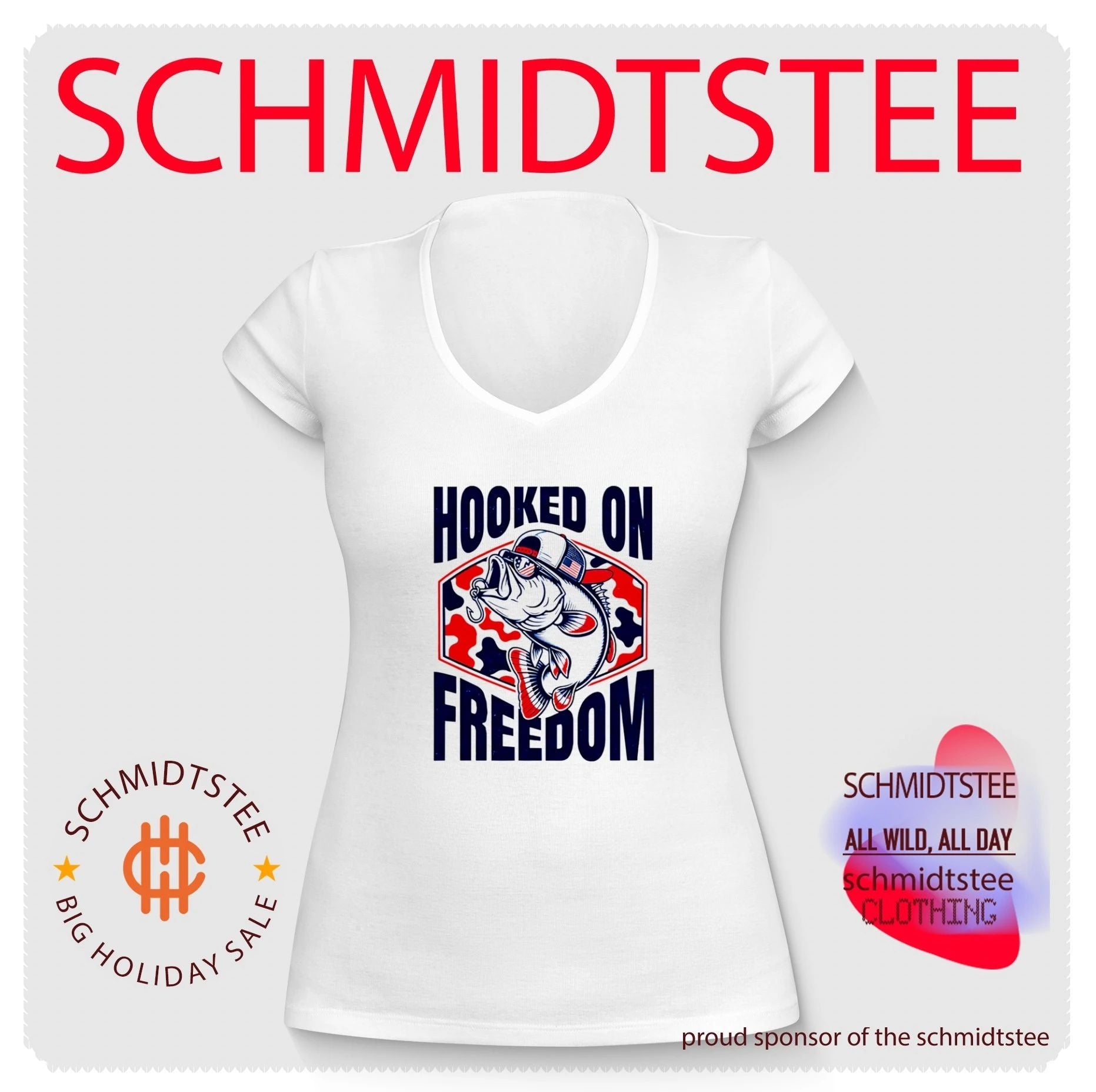 Hooked On Freedom fish shirt