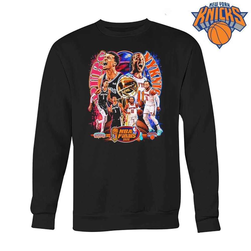 NBA Finals 2026 Game 1 San Antonio Spurs vs New York Knicks Jalen Brunson Victor Wembanyama Bootleg Vintage Graphic Shirt