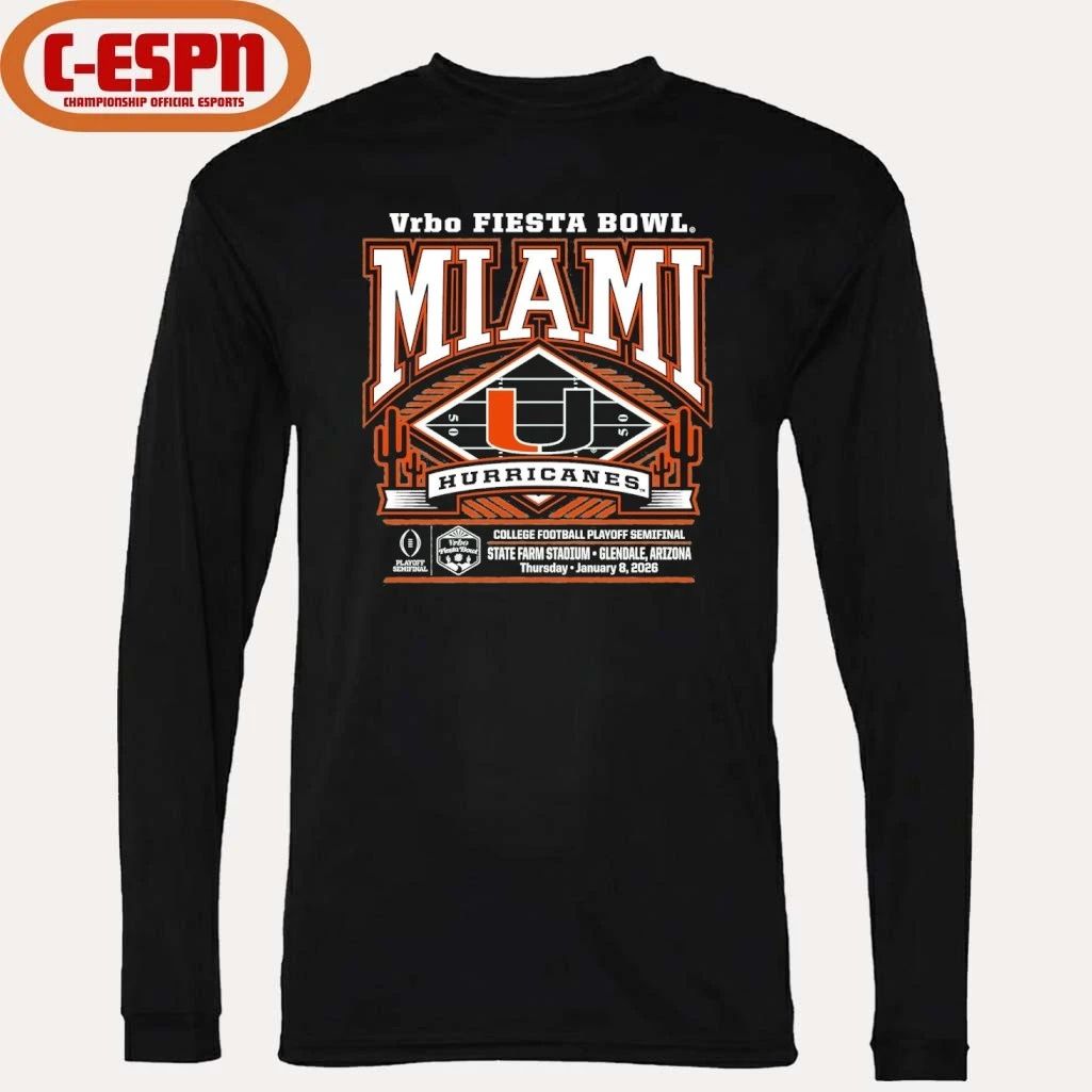 2026 Vrbo Fiesta Bowl Miami Hurricanes CFP Semifinal Power Frame T-Shirt