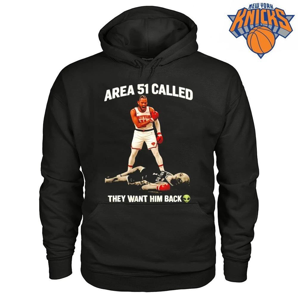 New York Knicks Jalen Brunson vs San Antonio Spurs Victor Wembanyama Area 51 Called They Want Him Back Funny Basketball NBA Finals 2026 Shirt