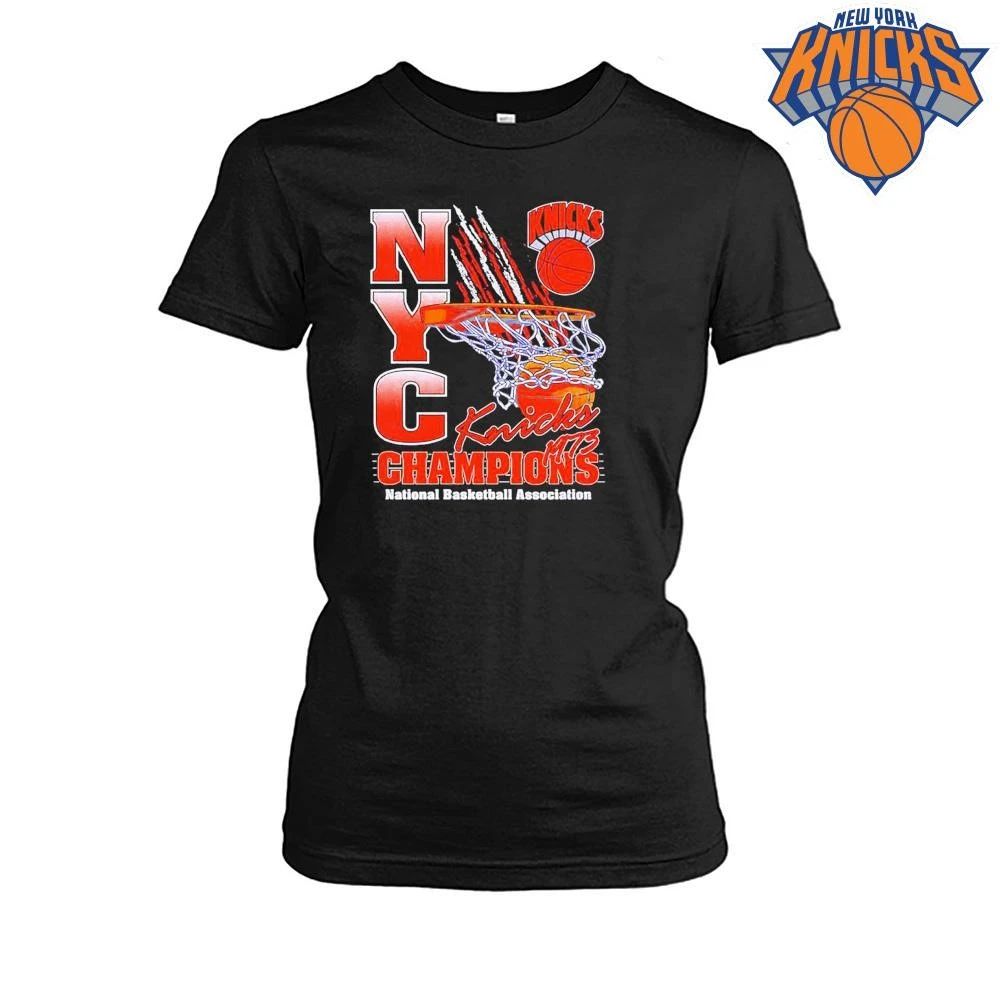 New York Knicks NYC 1973 champions national basketball association hoop ball T Shirt